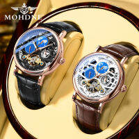 Mohdne H3565 Hollow-out Transparent Tourbillon Multi-Functional Mechanical Mens Casual Internet Celebrity Sport Watch