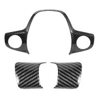 dvvbgfrdt 3PCS Carbon Fiber Color Steering Wheel Cover Trim Decorative Frame for Ford Focus Escape Mk3 Kuga 2012-2015 Accessories