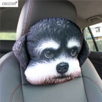 CHIZIYO 1PC 3D Printed Creative Dog Face Auto Car Neck Pillow Seat Head Rest Breathable Cushion Headrest