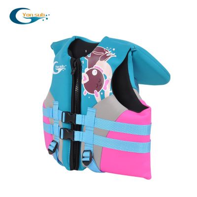 Foam Neoprene Carton Life Jacket For Kids Professional Children Snorkel&Swim Buoyancy Vest Thick And Warm Blue Free Shipping  Life Jackets