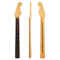 [Kuning ผิวด้าน] 22 Fret Leher Gitar Lektrik Kanada เมเปิ้ล Mengendalikan เครื่องดีดไม้ชิงชัน ST dengan Pusat Belakang