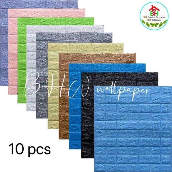 10 Pcs BHW Wallpaper Big Size 70 cm*77 cm PE 3D Embossed Wall Foam