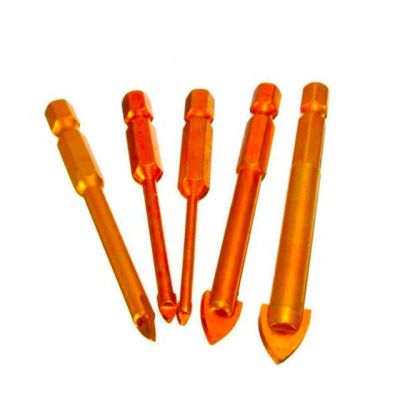 HH-DDPJBinoax 5pcs Glass Drill Bits Set Titanium Coated Power Tools Accessories 1/4" Hex Shank 3/4/6/8/10mm