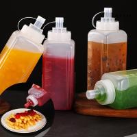 【CC】 800/1000ml Plastic Sauce Bottles Squeeze Flask Large Caliber Dustproof Household Seasoning