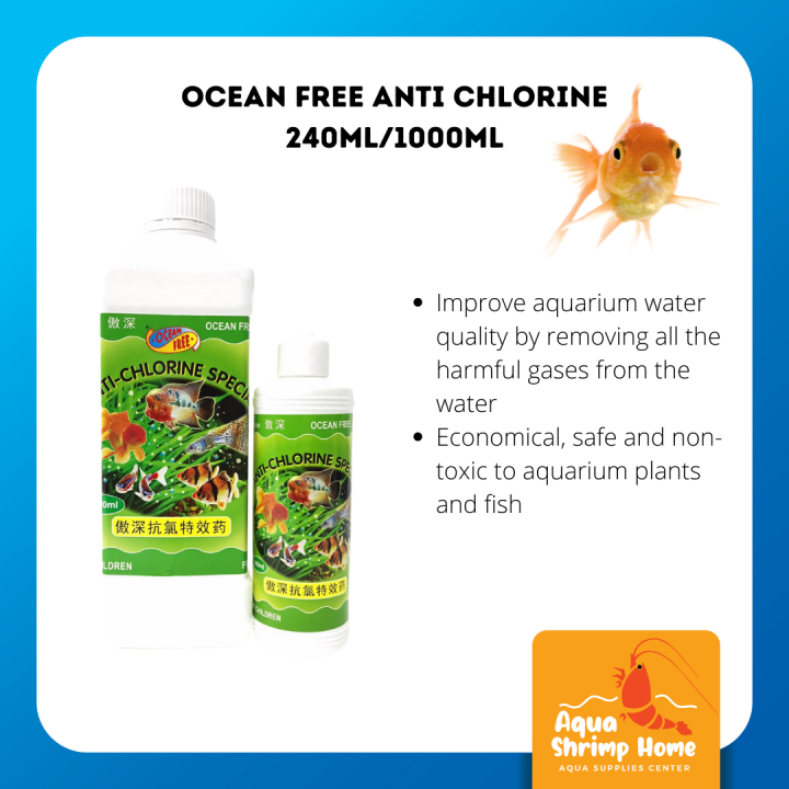 Ocean Free Anti Chlorine Special For Fish Aquarium 1000ml / 240ml