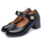 Giày Mary Jane Bằng Da 2022 Cho Nữ Giày Cao Gót Vuông Có Quai Ngang Mắt Cá