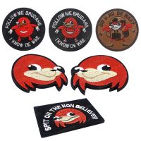 ✎ Ugandan Knuckles Embroidered Patch Follow me I Know De Wae PVC Rubber Badge Clothing Backpack Applique