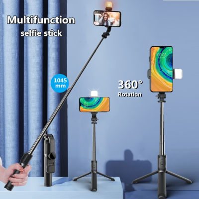 ไม้เซลฟี่ แสงสีขาว + แสงอุ่น + แสงที่เป็นกลาง 360°ไม้ถ่ายเซลฟี่ ไฟ LED เสริมแสงสว่างเซลฟี Stick แบบพกพาที่ยึดแบบยืดได้ขาตั้งเดสก์ท็อปไม้เซลฟี่ Bluetooth Handheld Selfie Stick
