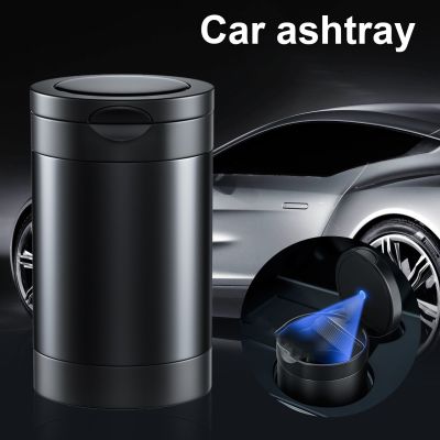 hot！【DT】☏△◎  Car Ashtray Smokeless Can Temperature-retardant Ash Cup Micro-curved Flip Cover Accessories