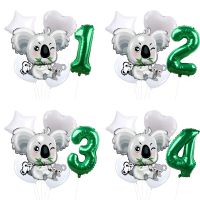 6pcs/lot Koala Bear Latex Foil Balloons Animals Pet Jungle Sloth Ballons Birthday Baby Shower Party Decoration Boy Girl Kids Toy