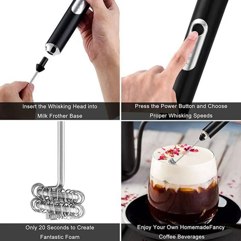 3 Modes Electric Handheld Milk Frother Blender With USB Charger