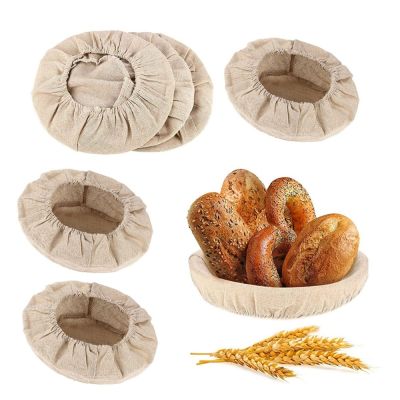 Fermented Linen Cloth Cover Round Rattan Bread Proofing Basket Cloth Liner Bread Baguette Dough Banneton Flax Cloth Cover Bag