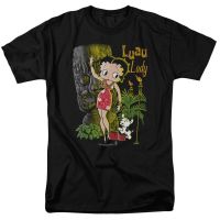 American Cartoon Betty Boop mens 100% cotton round neck short -sleeved T-shirt