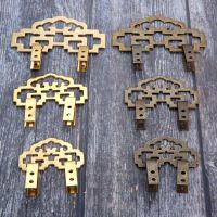 2Pcs Brass Decorative Frame Hanging Picture Oil Painting Mirror Frame Hooks Hangers With Screws Chinese Furniture Hardware