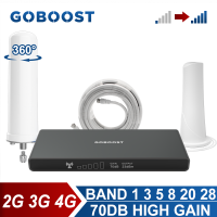 GOBOOST 2G 3G 4G เครื่องขยายเสียงมือถือ บูสเตอร์สัญญาณ LTE 70dB 700 800 850 900 1800 2100MHz ตัวทวนสัญญาณเครือข่ายมือถือพร้อมชุดเสาอากาศ