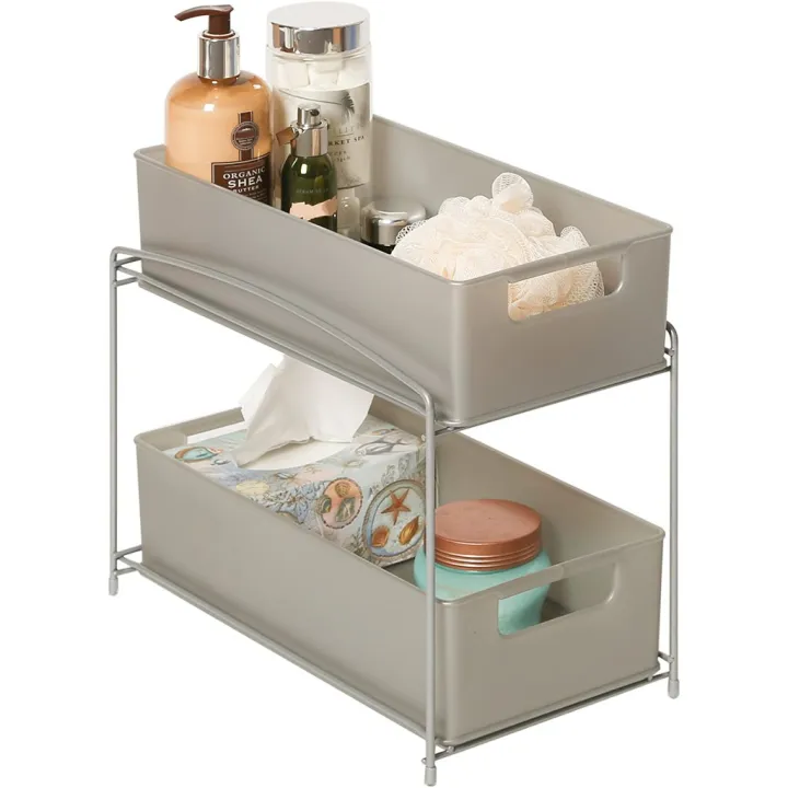 Seville Classics 2Tier Sliding Basket Kitchen Organizer