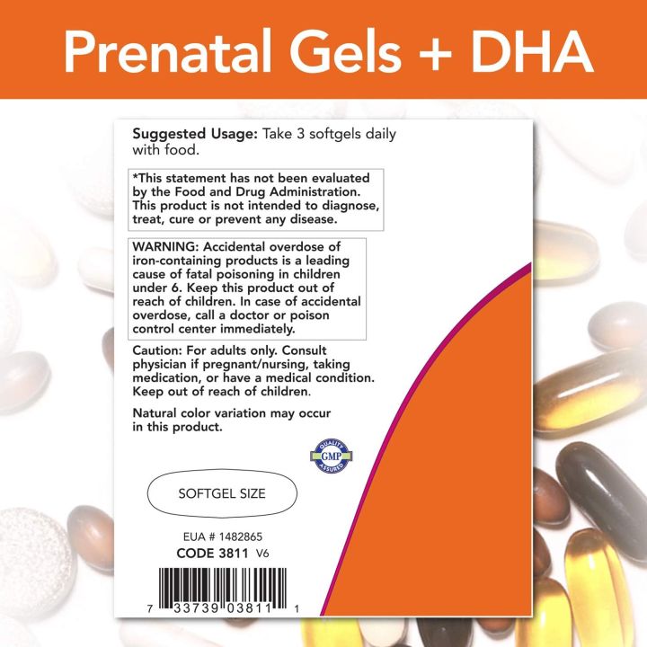 วิตามินเตรียมตัวตั้งครรภ์-prenatal-gels-dha-180-softgels-now-foods
