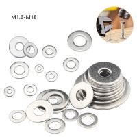 5-100PC Mesin Cuci Polos Tahan Karat M1.6 M2 M2.5 M3 M4 M5 M6 M8 M10 M14-M18 304 Baja Tahan Karat Ukuran Besar Mesin Cuci Gasket Polos