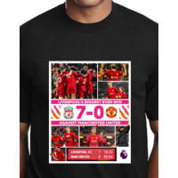 สปอตสินค้า The Biggest Win 7-0 Liverpool - Man U เสื้อยืดคอกลมผ้าฝ้าย