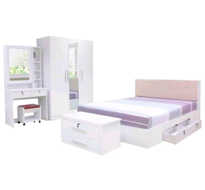 ชุดห้องนอน-5-6-ฟุต-model-hafele-ดีไซน์สวยหรู-สไตล์ยุโรป-ประกอบด้วย-เตียง-ตู้เสื้อผ้า-โต๊ะแป้ง-แข็งแรงทนทาน