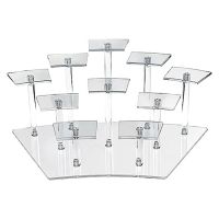 10 Seats Transparent Acrylic Display Shelf Stands,Desktop Tiered Riser Display Stand for Dessert Stand,Makeup Organizer