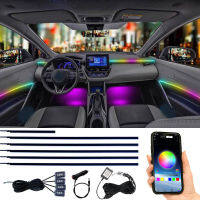 1/6/10 in 1 RGB LED Car Atmosphere Light Symphony Interior Decoration Acrylic Guide Fiber Optic Decorative Ambient Lamp Dashboar Bulbs  LEDs HIDs