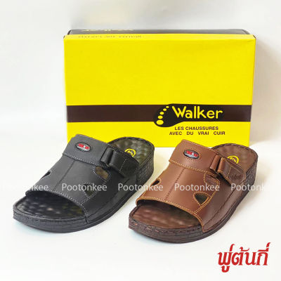 รองเท้า Walker รุ่น WB 656 รองเท้าวอคเกอร์ สีดำ น้ำตาล รองเท้าแตะหนังผู้ชาย รองเท้าหนังแท้