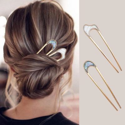 【CW】 Metal Hair Sticks Fashion U-shaped Hairpin Clip Haircut Artifact Hairpins Bun Maker Headwear