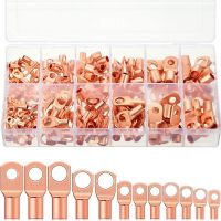 ❦ 170PCS Copper Battery Cable Ends 12 Sizes Battery Wire Lugs Eyelets Tubular Ring Terminal Connectors SC Bare Crimp Terminals