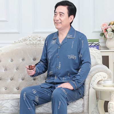 MUJI High quality mens pajamas pure cotton long-sleeved spring and autumn mens homewear suit high-end winter casual outerwear summer thin section