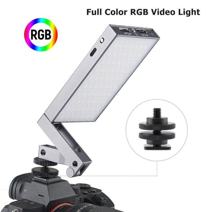 mini-rgb-led-light-full-color-video-lamp-13w-2500-8500k-color-temperature-brightness-adjustable-cri97-tlci97-music-activating-with-rechargeable-battery-extendable-arm