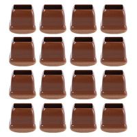 16PCS Chair Leg Floor Protector TPE Square Furniture Leg Plug Protector Felt Bottom Non Slip Pads Caps Table Feet Mat