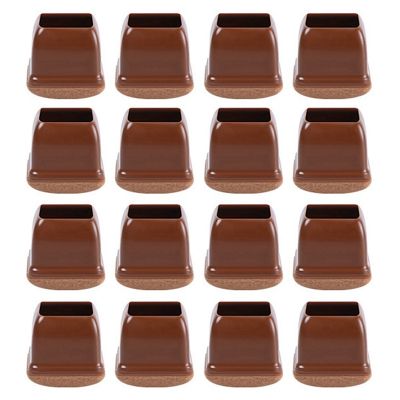 16PCS Chair Leg Floor Protector TPE Square Furniture Leg Plug Protector Felt Bottom Non Slip Pads Caps Table Feet Mat