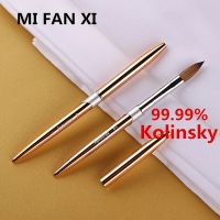 MIFANXI 99.99 Kolinsky Metal Nail Art Sculpture Carving Brush Liquid Powder Flower Drawing Design Painting Pen