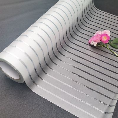 Frosted Striped Window Film Electrostatic Adsorption Vinyl Sticker for Glass Privacy Anti Matte