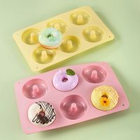 6 Donut Cake Silicone Molds Kitchen Baking Cookie Mold High Temperature Resistant Baking Tray Donut Making Mold Cake Accessories Bread Cake  Cookie Ac