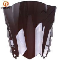 POSSBAY 2Colors Motorcycle Windshield Windscreen Bicicleta Double Bubble For Yamaha YZF R3 YZF R25 2014 2015 2016 Wind Deflector