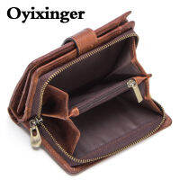 OYIXINGER Genuine Leather Mens Wallet Male Multi Function Card Bag Fashion Man Cash Purse Cowhide Handbag Commute Outdoor Bags