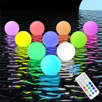 LED Floating Pool Light 16 Colors Pond Ball Lights Night Lamp Remote Swimming Pool Outdoor Lighting with Hook for Garden Decor