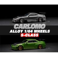 Carlomo S-Class 1/64 Hot Wheels Detail up Kits Wheels Rubber Tires with Brake Disc Assembly Rims for Model Diecast Car for Tomy