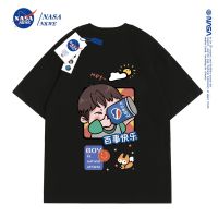 ราคาถูกแฟชั่นคลาสสิกเสื้อยืดแขนสั้น ผ้าฝ้าย ทรงหลวม พิมพ์ลาย Nasa Co-Branded Pepsi Cola น่ารัก แฟชั่นฤดูร้อน สําหรับผู้ชาย และผS-5XL