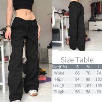 Y2K Pockets Cargo Pants For Women Straight Oversize Pants Harajuku Vintage 90S Aesthetic Low Waist Trousers Wide Leg Baggy Jeans