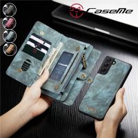 ◘✓☾ Magnetic Flip Stand Leather Case For Samsung Galaxy S22 S21 Ultra S20 FE S10 Plus Note 20 10 Zipper Wallet Card Slot Phone Cover