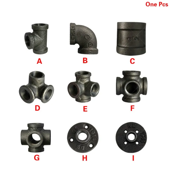【at】 Antiqueblack Self Colour Malleable Iron Pipe Fittings Connectors