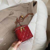 Fashion Diamond Lattice Ladies Carry Box Bag Vintage High-quality Pu Leather Shoulder Bags Womens Brand Designer Handbag