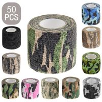 50Pcs Camouflage Tape Protective Military Telescopic Camo Tape 5CM x 4.8M Non-Woven Self-Adhesive Wrap Fabric Stealth Tape