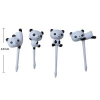 8pcs/set Mini Cute Cartoon Panda Fruit Fork Kids Picks Animal Children Cake Dessert Pick Toothpick Lunches Party Decoration