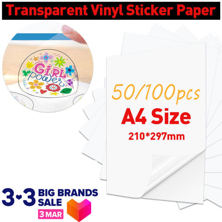 50100 Sheets A4 Vinyl Sticker Paper For Laser Printer Matte White Self Adhesive Stickers Label 3128