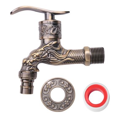 Antique Bronze Bibcock Garden Wall Mounted Decorative Tap Home Use Small Single Hole Outdoor Water Faucet Zinc Alloy