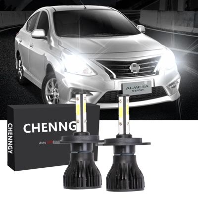 หลอดไฟหน้ารถยนต์สีขาว 6000 K H 4 Led 2 ชิ้นสําหรับ Nissan Almera ( N 17 ) ( 2012-2019 )